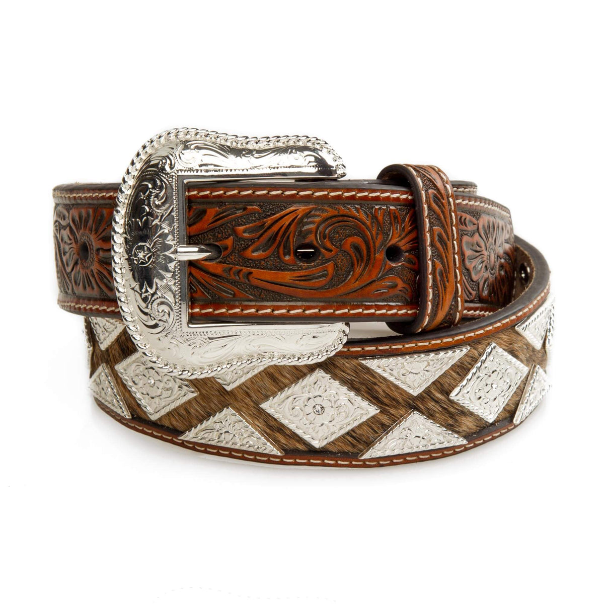Nocona Belt! NEVER worn! MULTI COLOR FLORAL BEAD TOOLED N210005532 NOCONA main image 3