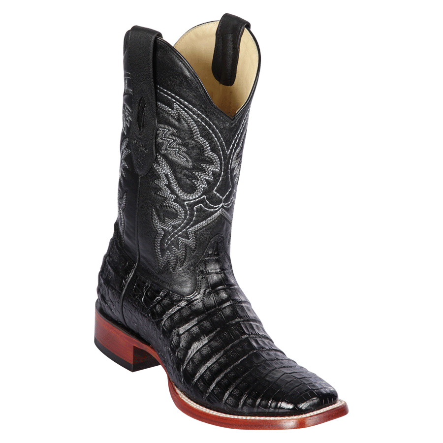 Los Altos Boots Men's Wide Square Toe #8228205 | Genuine Caiman