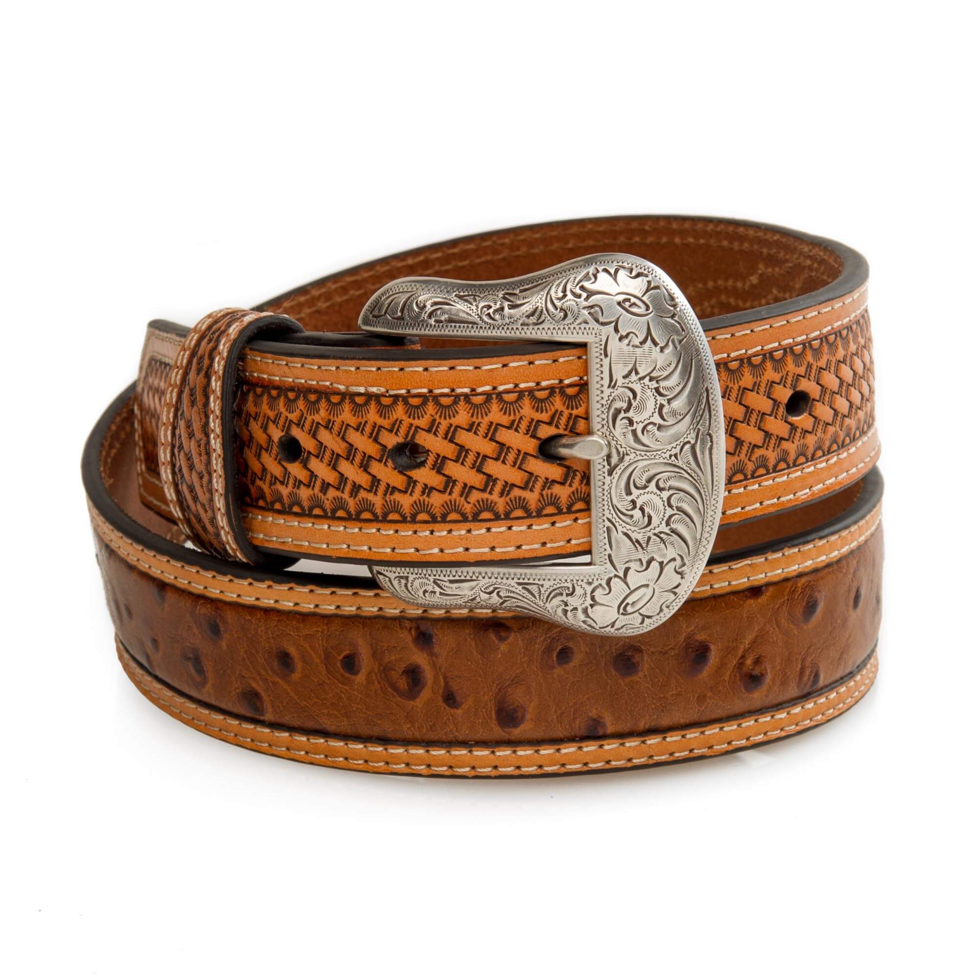 Large 39” Nocona brown Animal print western Wild West belt Nocona Cowhide & Leopard Print Cowgirl Belt – Rock main image 4